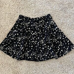 Black and White Floral Skirt